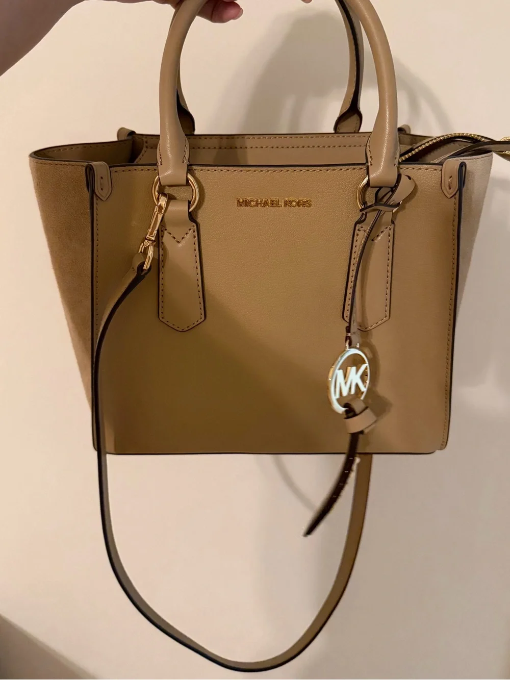 NWT MICHAEL Michael Kors Kris Medium Satchel in Camel